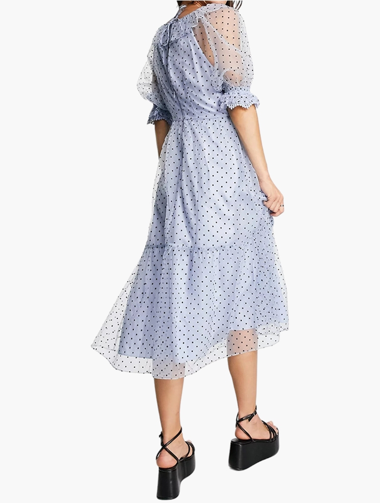 Topshop spot hotsell mesh wrap dress